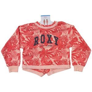 Roxy Girls 2-Piece Comfortable Fit Short and Long Sleeve Tee Set - Coral
